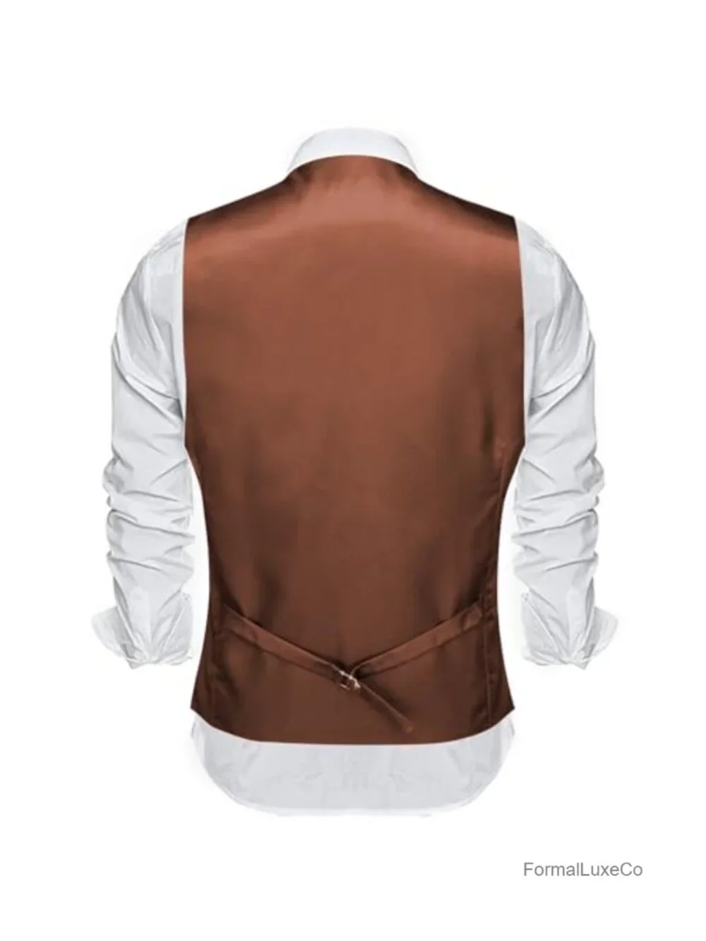 Men's V-Neck Formal Suit Vest and Tie Set 3 Pockets Adjustable Waist Groomsman